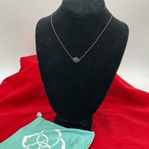 Kendra scott black stone necklace with pouch